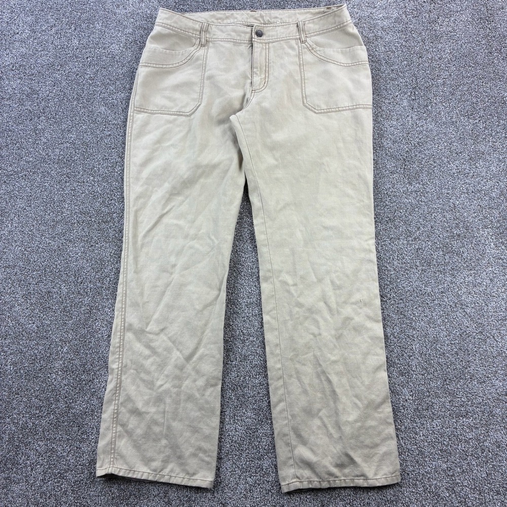 Patagonia Hemp Overstone Pants Women's 12 Beige Straight Leg Utility Pockets